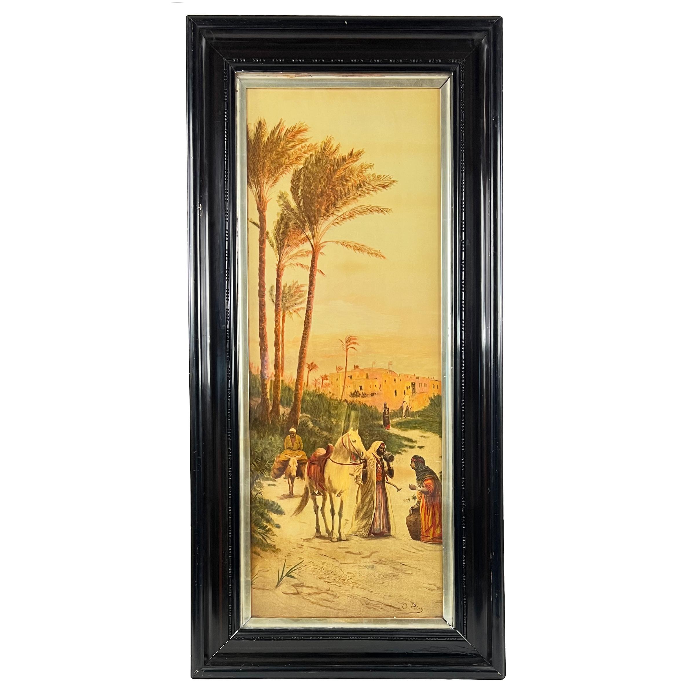 A fine four large prints, first two depicts street scenes in Cairo and the other two depicts desert scenes, signed lower right. 

Otto Pilny (1866 – 1936) was a Swiss painter who specialised in Orientalist genre scenes.

Dimensions: H: 122cm, W: