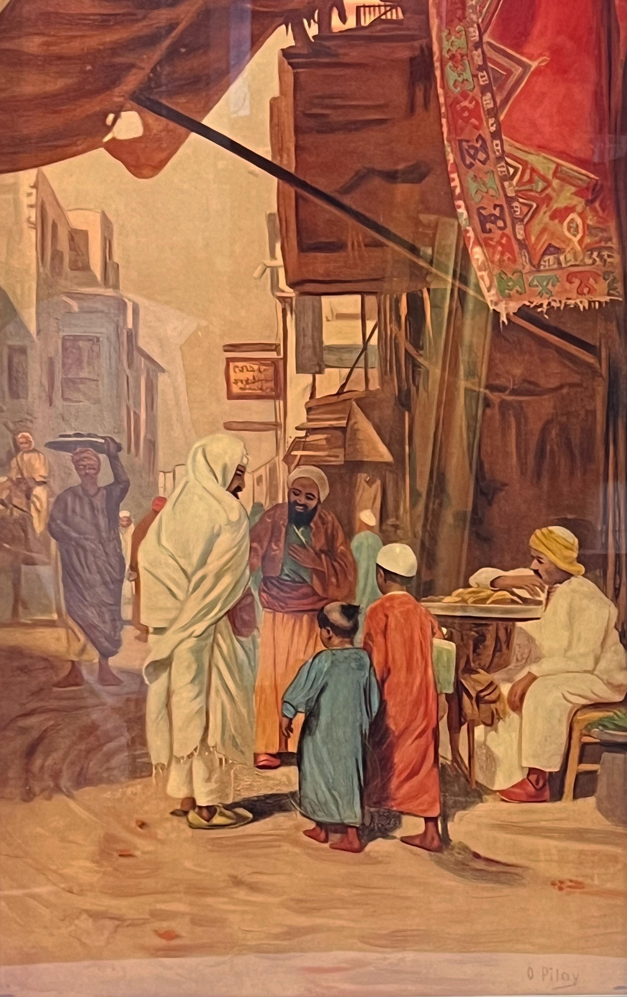 Großer Satz von vier orientalischen Drucken, Otto Pilny '1866 - 1936'.  im Angebot 1