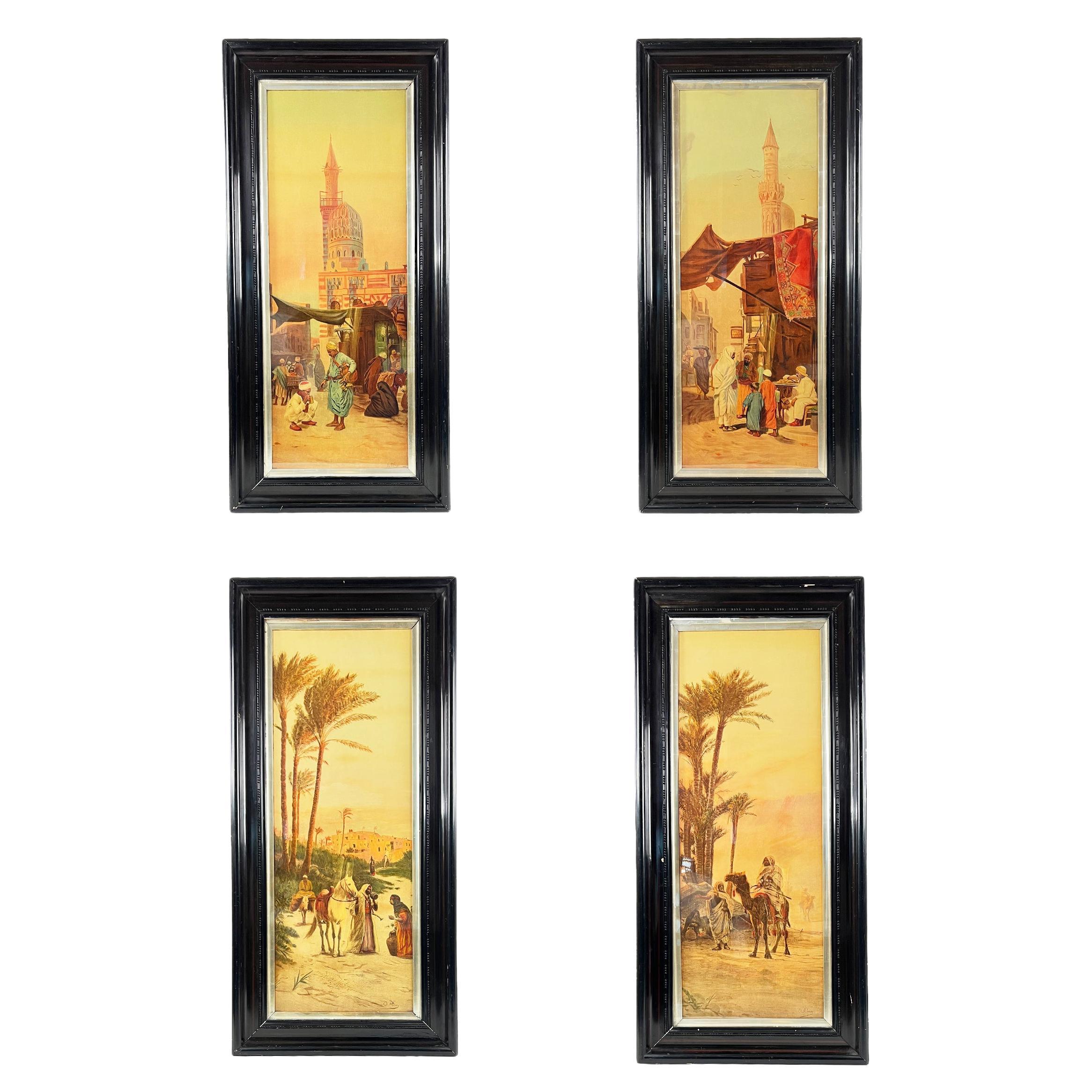 Large Set Of Four Orientalist Prints, Otto Pilny '1866 – 1936'  For Sale