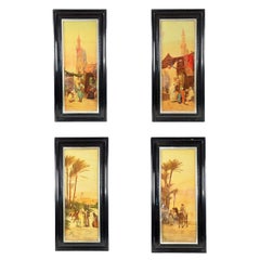 Large Set Of Four Orientalist Prints, Otto Pilny '1866 – 1936' 