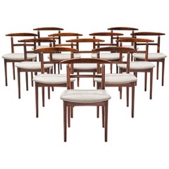 Large Set of Helge Sibast & Børge Rammeskov Dining Chairs