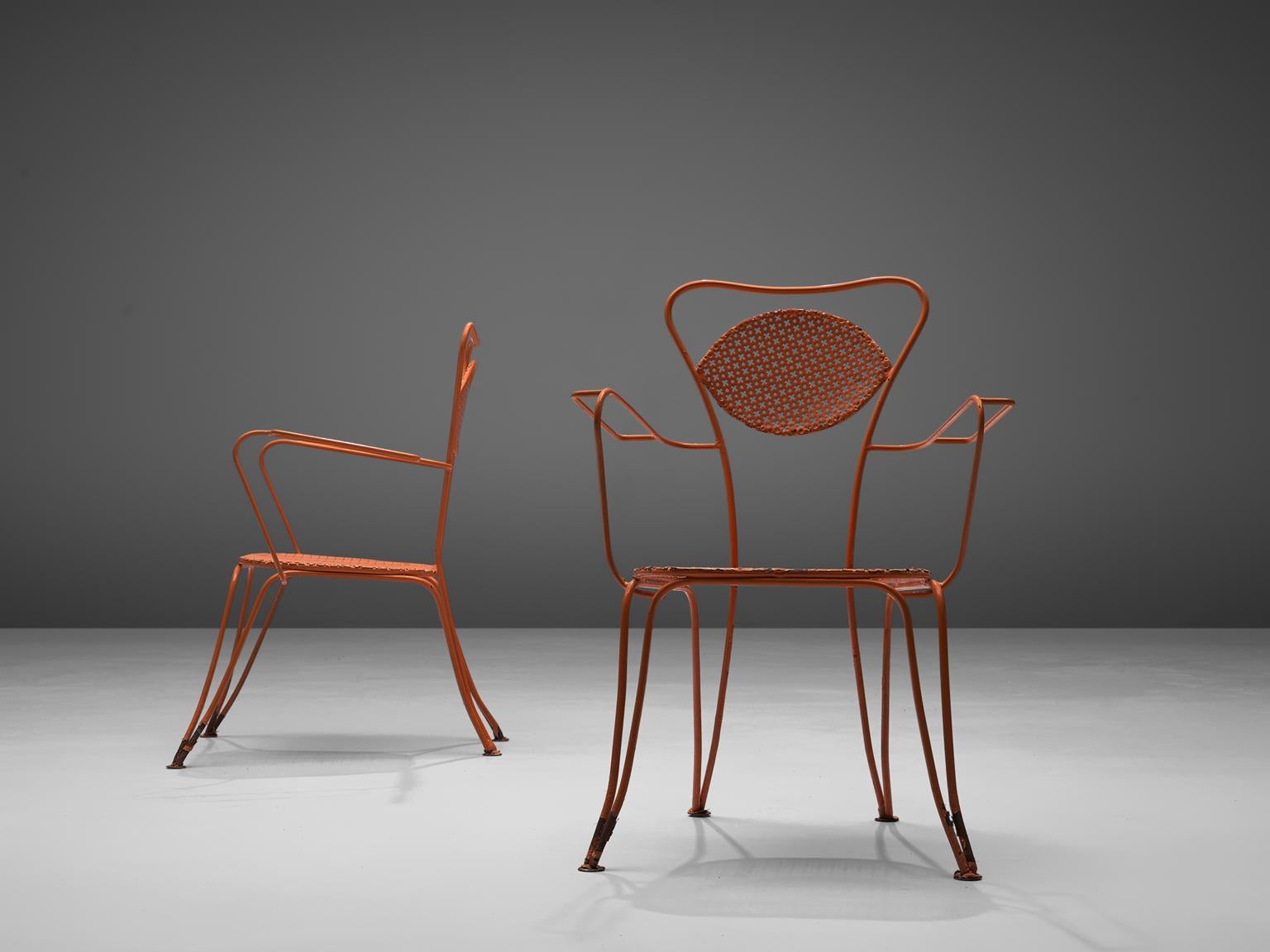 Large Set of Italian Terra Rosa Patio Chairs + 200 1
