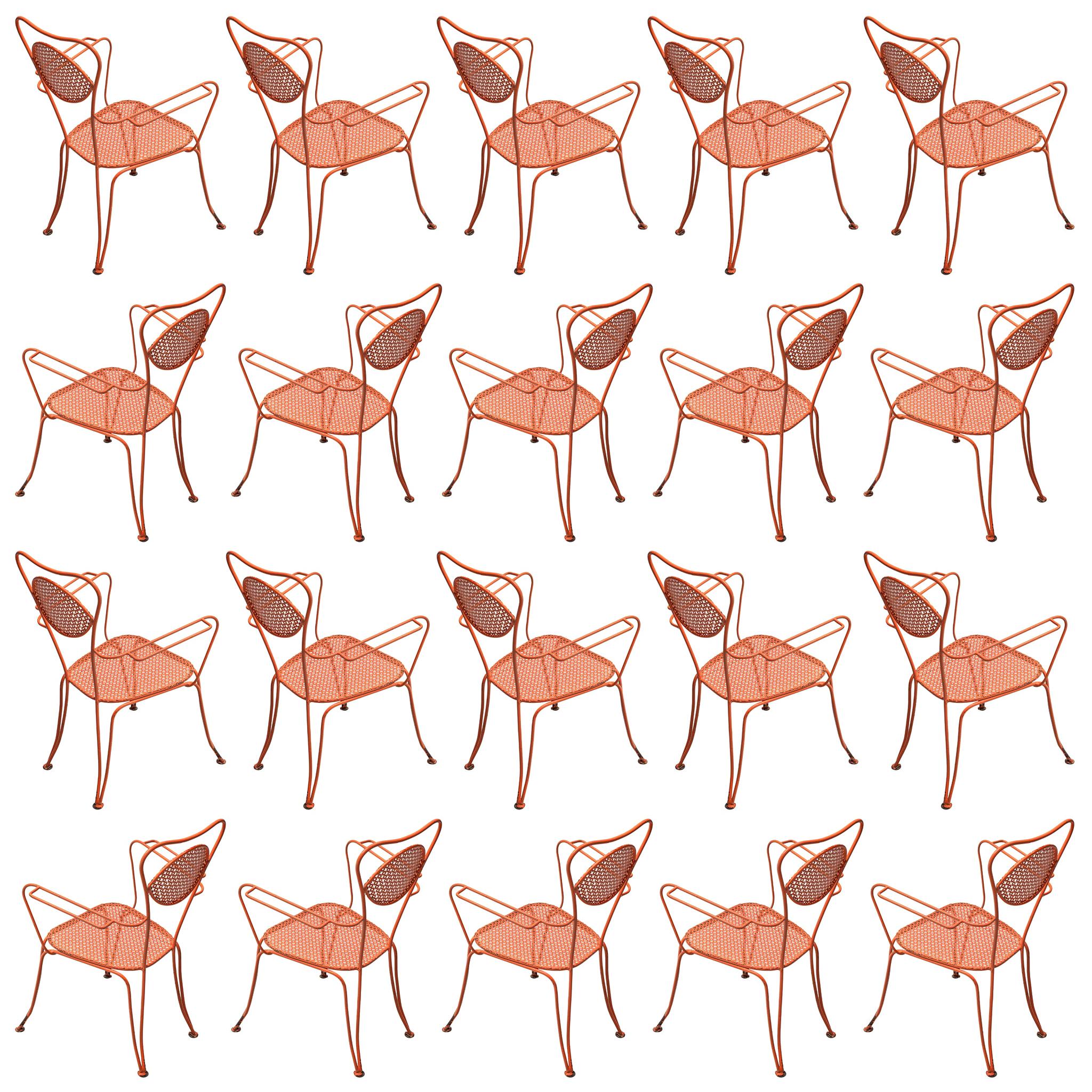 Large Set of Italian Terra Rosa Patio Chairs + 200
