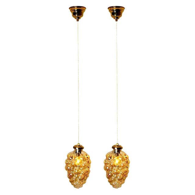 Pair of Painted Leopard Print Pendant Lights For Sale at 1stDibs