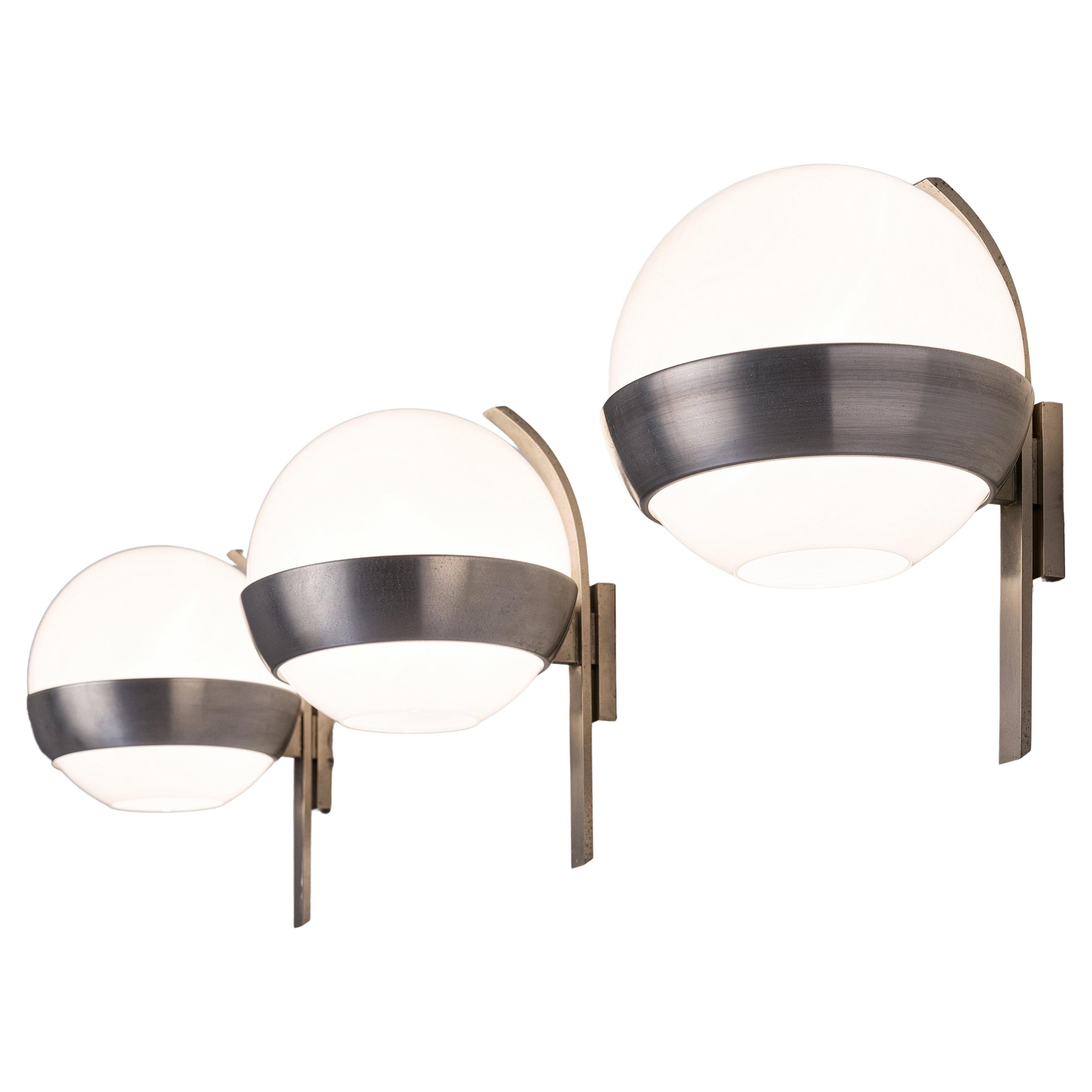 Lumi Milano Wall Lights in Opaline Glass For Sale