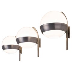 Large Set of Lumi Milano Wall Lights in Opaline Glass
