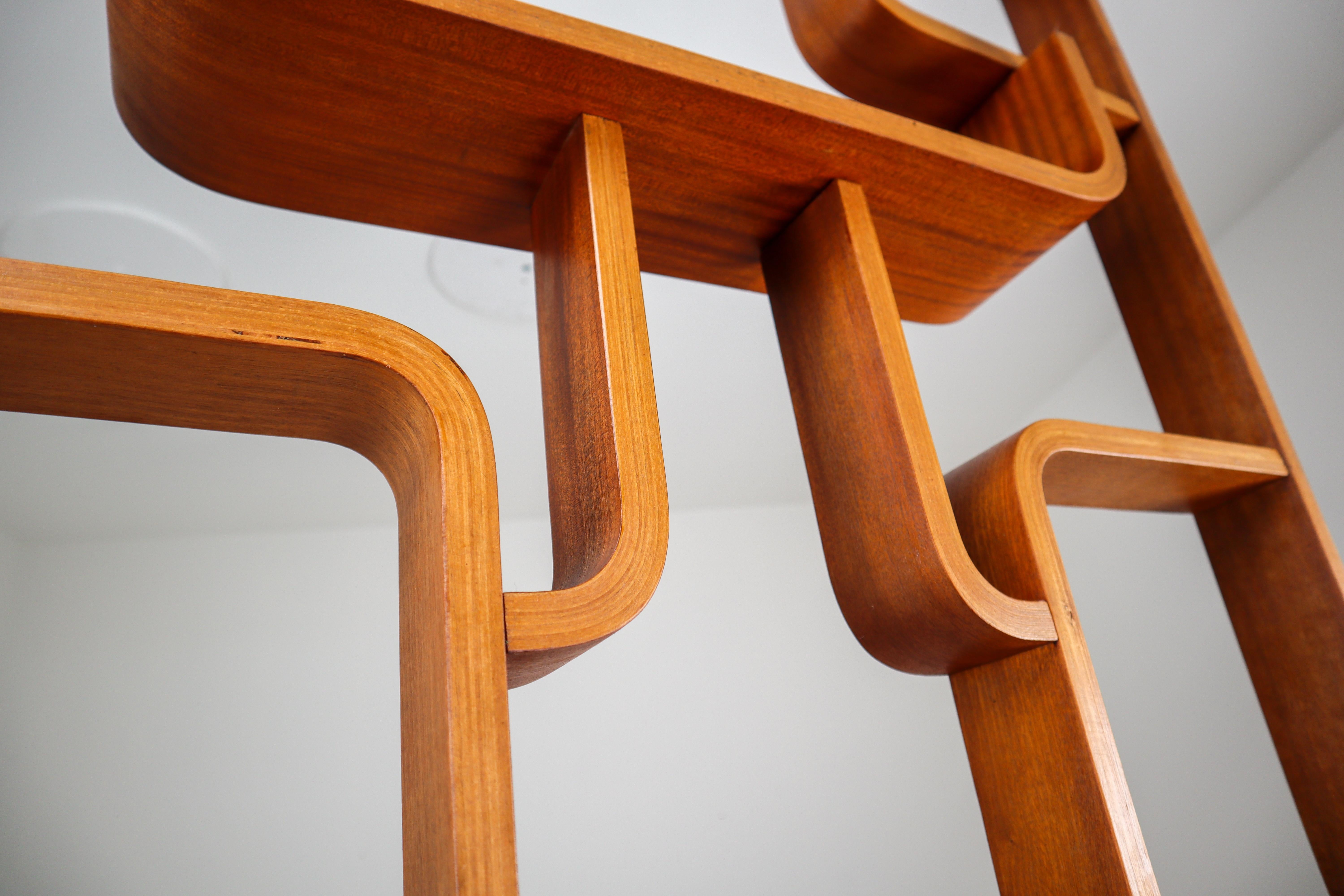 Large Set of Mahogany Color Midcentury Room Dividers in Bentwood, circa 1960s 7