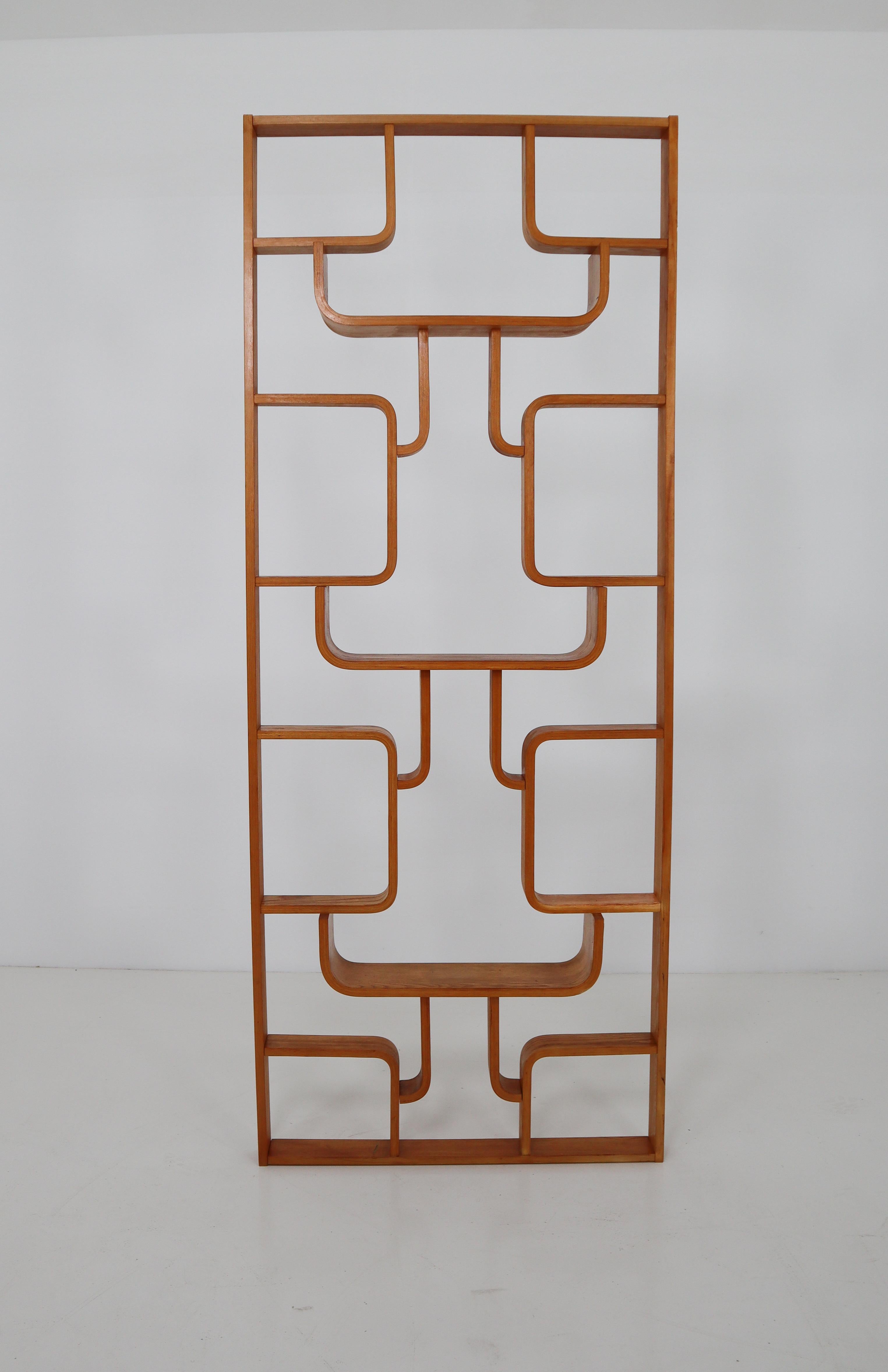 Large Set of Mahogany Color Midcentury Room Dividers in Bentwood, circa 1960s 2