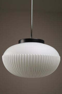 Midcentury Opaline Glass Pendant , Europe, 1960s