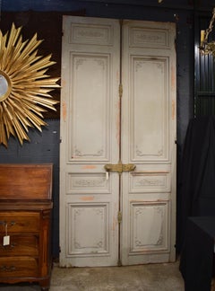 Large Set of Napoleon III French Antique Exterior Doors with Carved Panels