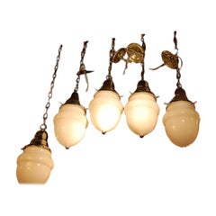 Large Set Of Opaline Glass Light Fixtures