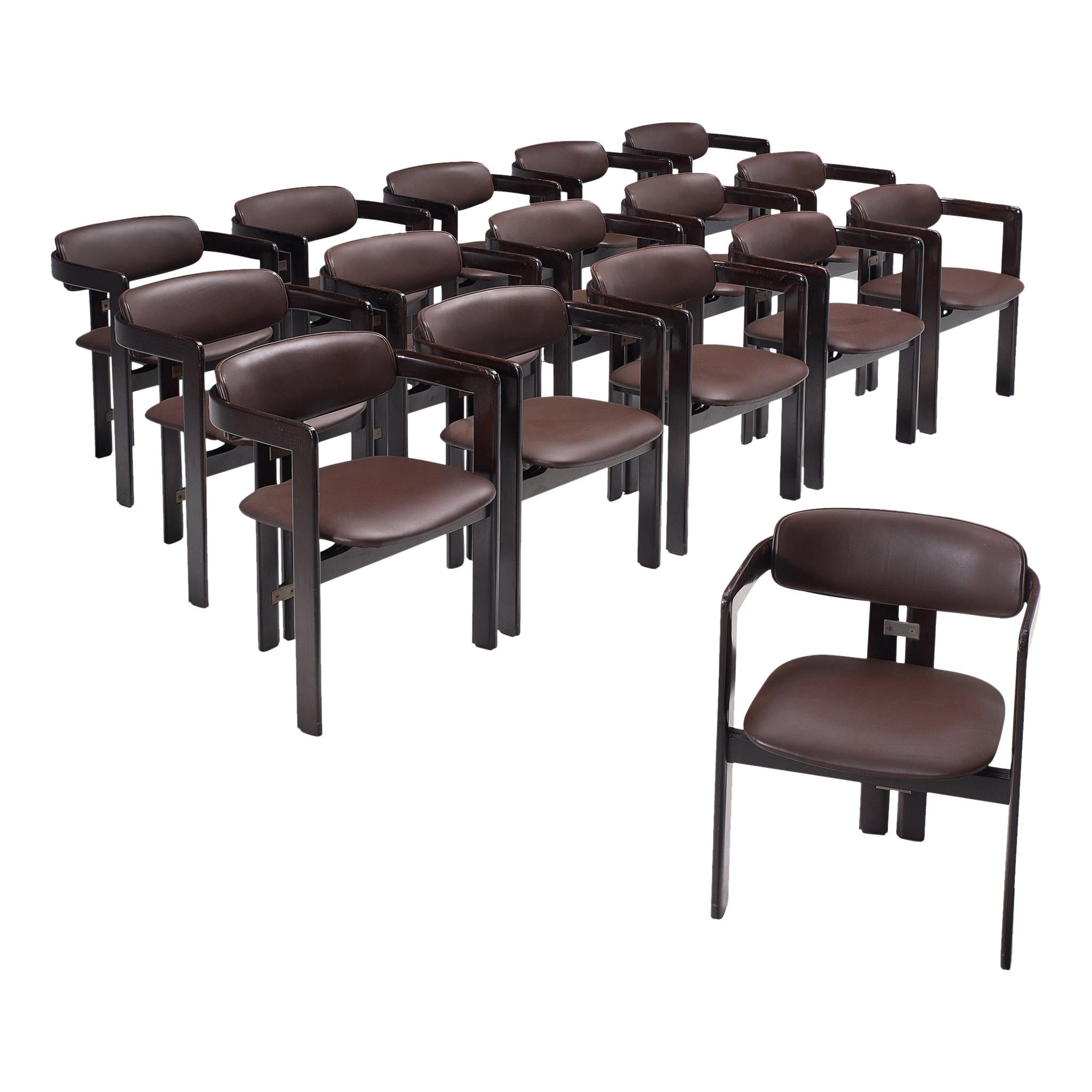 Large Set of Sixteen Customizable 'Pamplona' Chairs by Augusto Savini