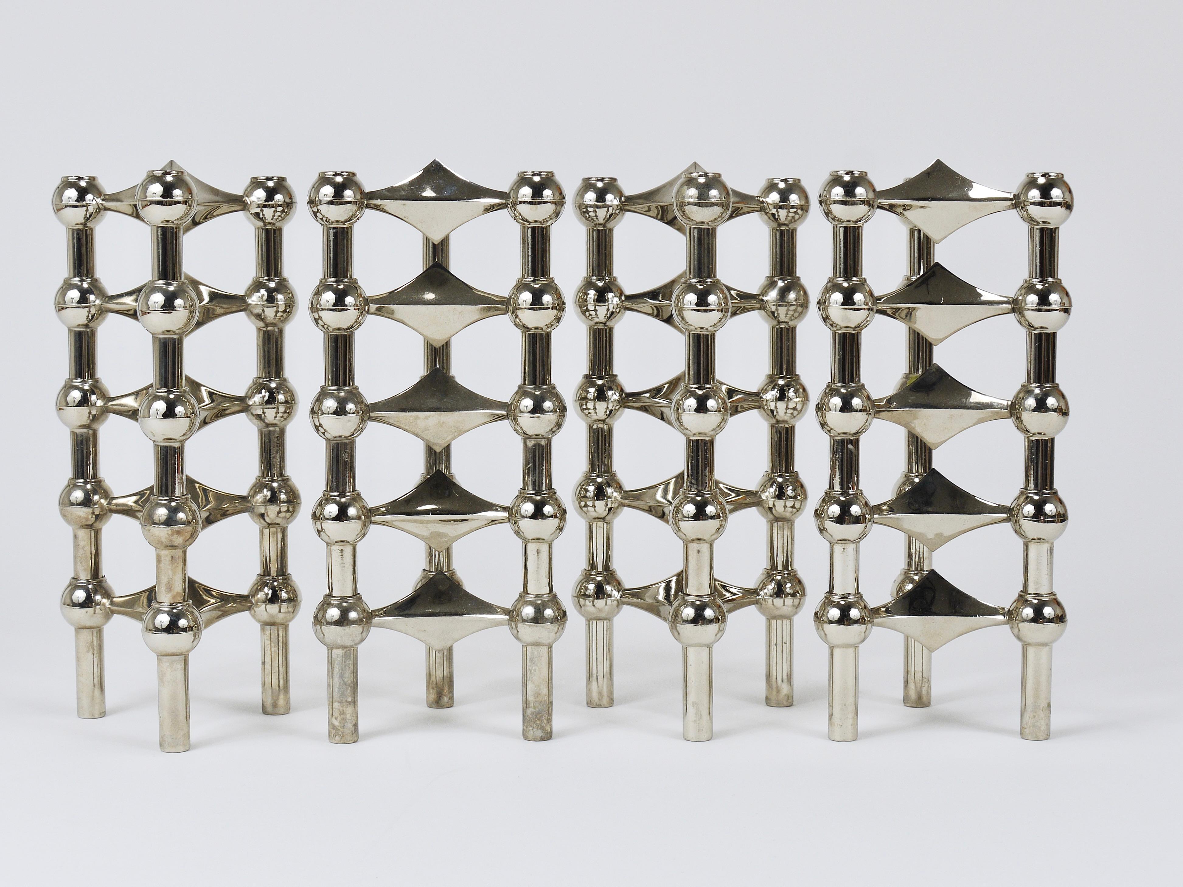 Large Set of Stoff Nagel Sculptural Stackable Candleholders with Candles, 1960s For Sale 2