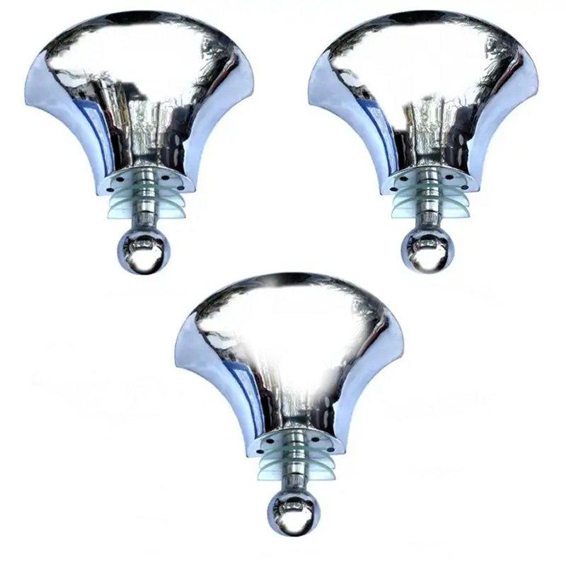 Grande set di tre luci da parete a tromba in vetro e cromo Art Déco per il cinema in vendita 2