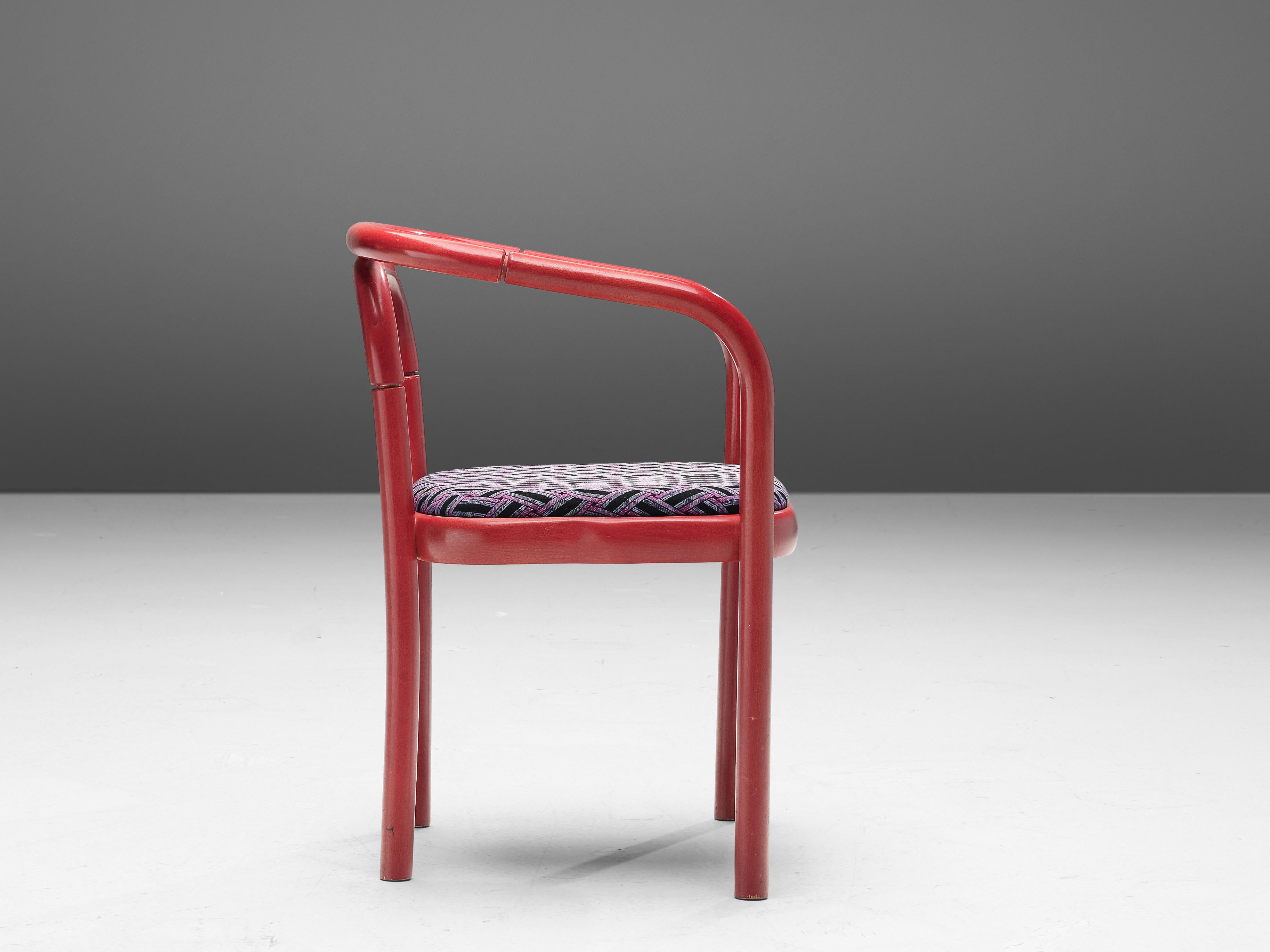 Chaises de salle à manger Antonin Suman pour TON avec cadres en bois rouge en vente 2