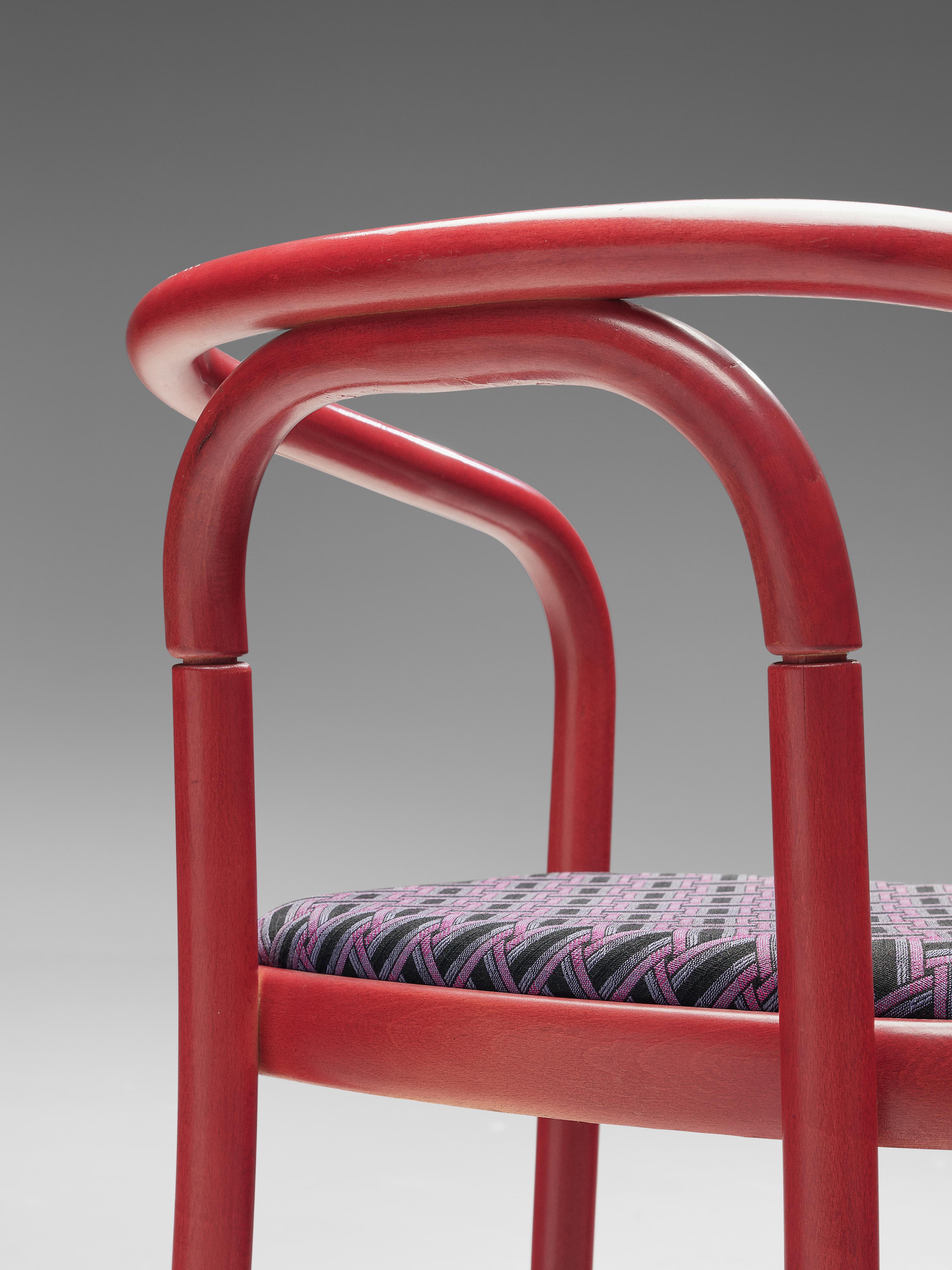 Chaises de salle à manger Antonin Suman pour TON avec cadres en bois rouge en vente 3