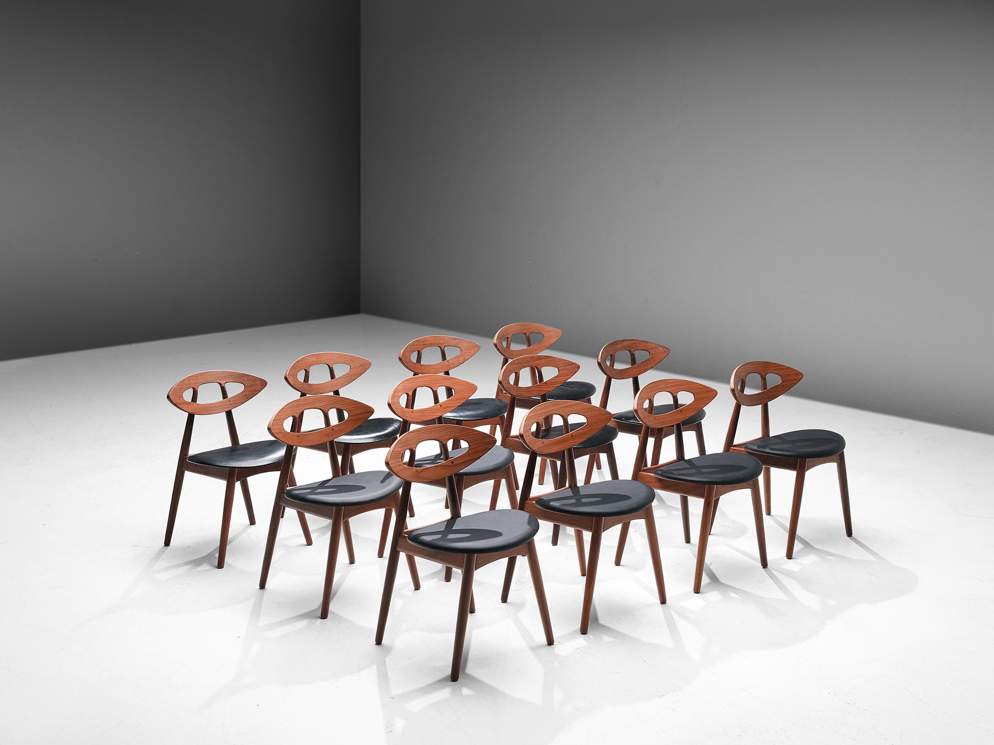 Mid-Century Modern  Large Set of Twelve Ejvind A. Johansson 'Eye' Dining Chairs