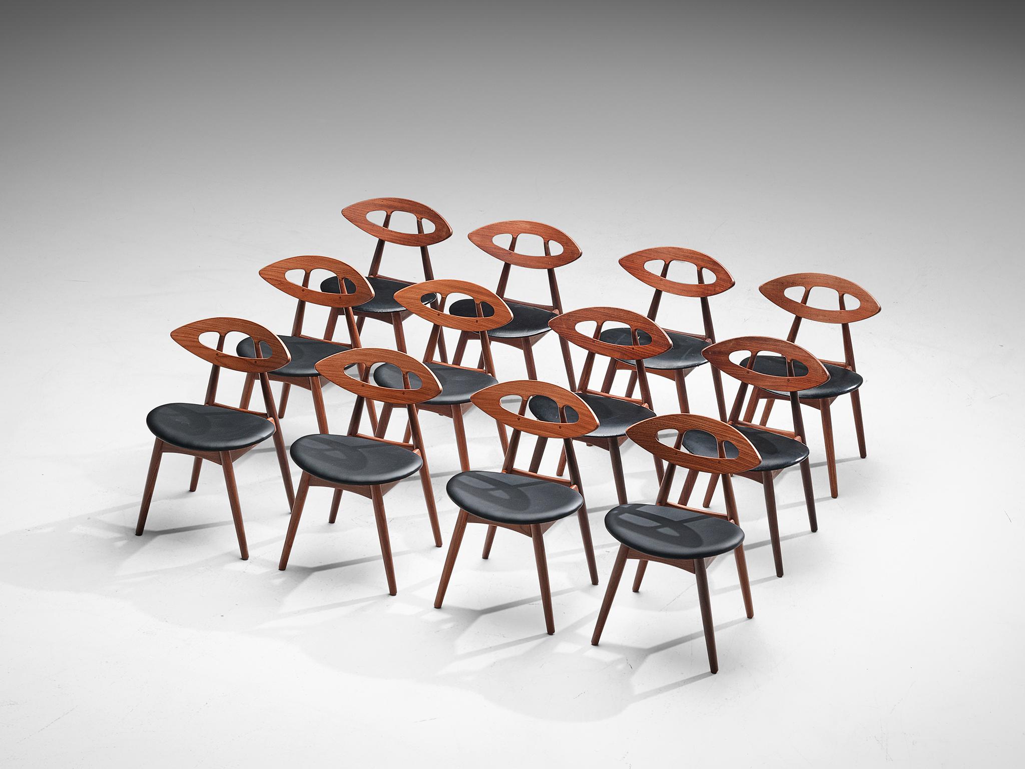 Late 20th Century  Large Set of Twelve Ejvind A. Johansson 'Eye' Dining Chairs