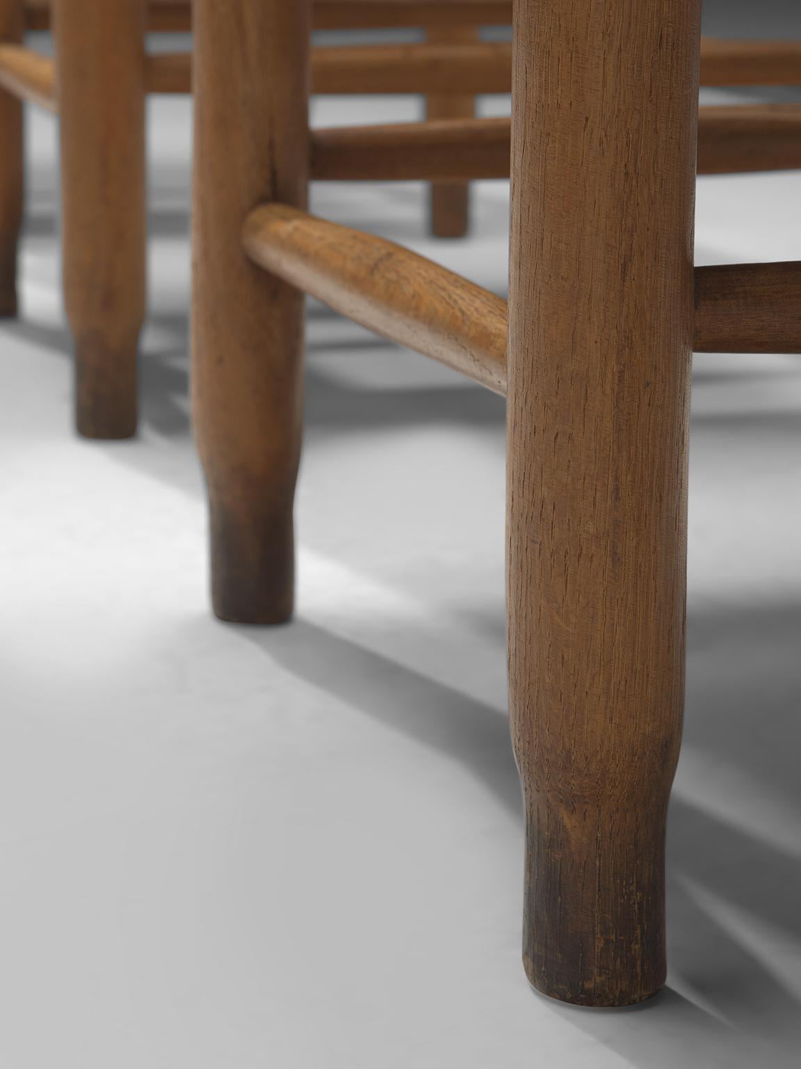 Rustic Danish Chairs in Rush and Oak 3