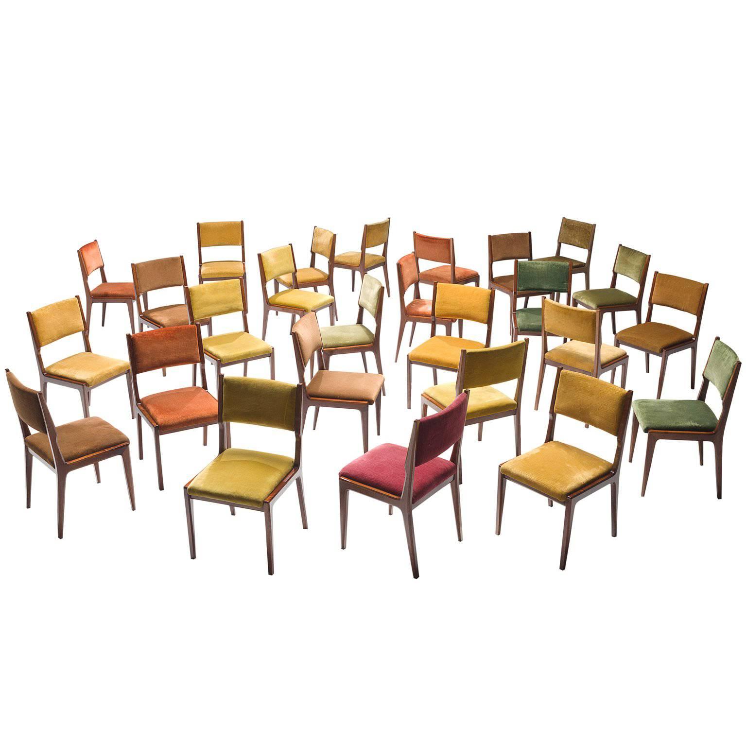 Large Set of Colorful Italian Dining Chairs