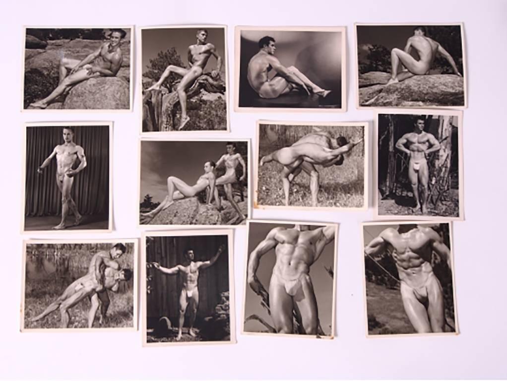 Large Set of Vintage Male Physique Erotica Black and White Photographs 1