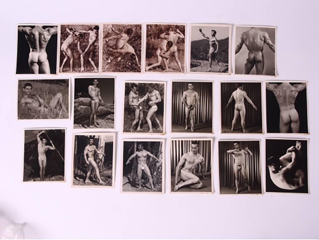 American Large Set of Vintage Male Physique Erotica Black and White Photographs