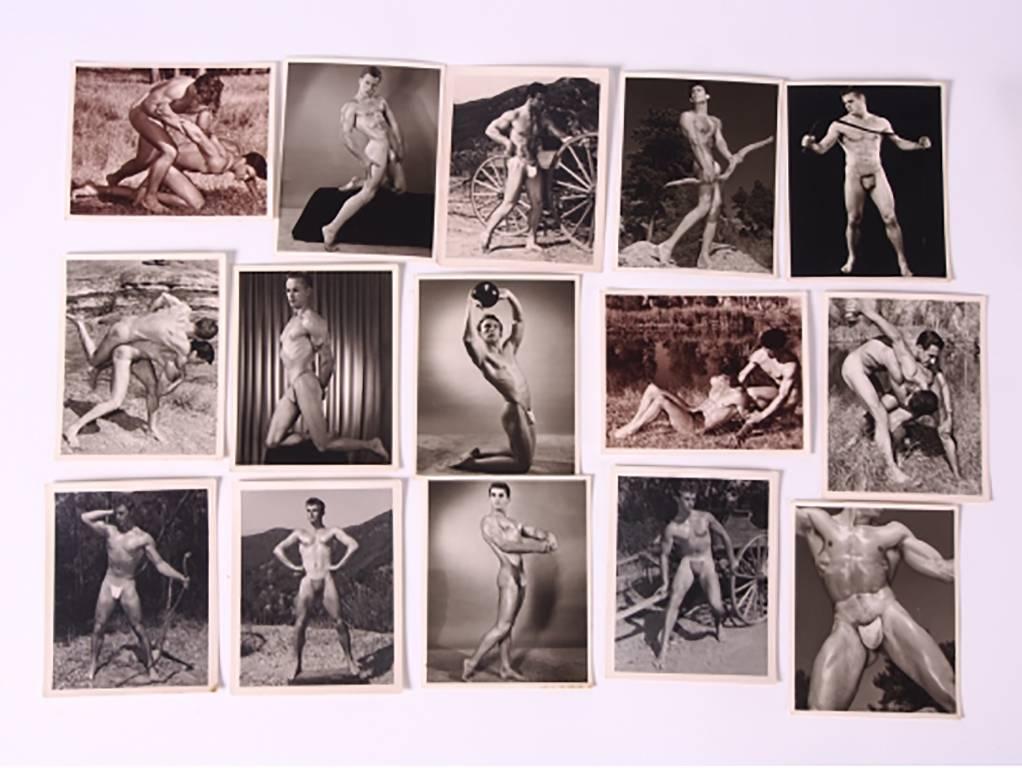20th Century Large Set of Vintage Male Physique Erotica Black and White Photographs