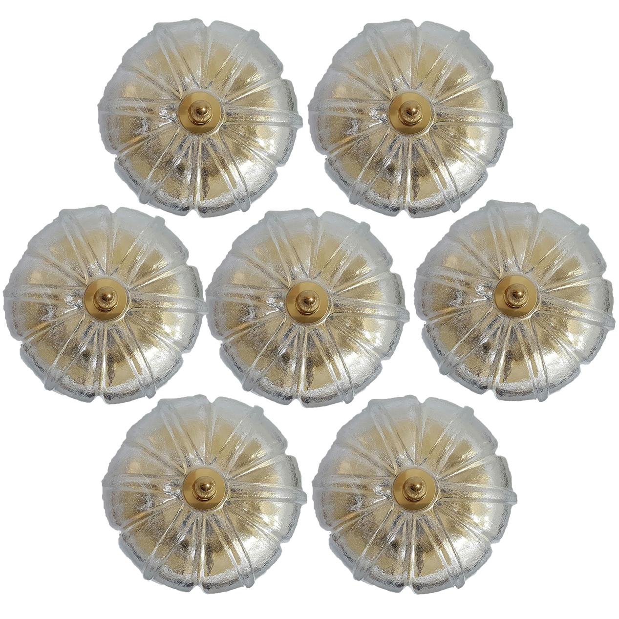 Large Set of Wall Lights/ Flushmounts Tulip Shaped by Limburg, 1970s 10