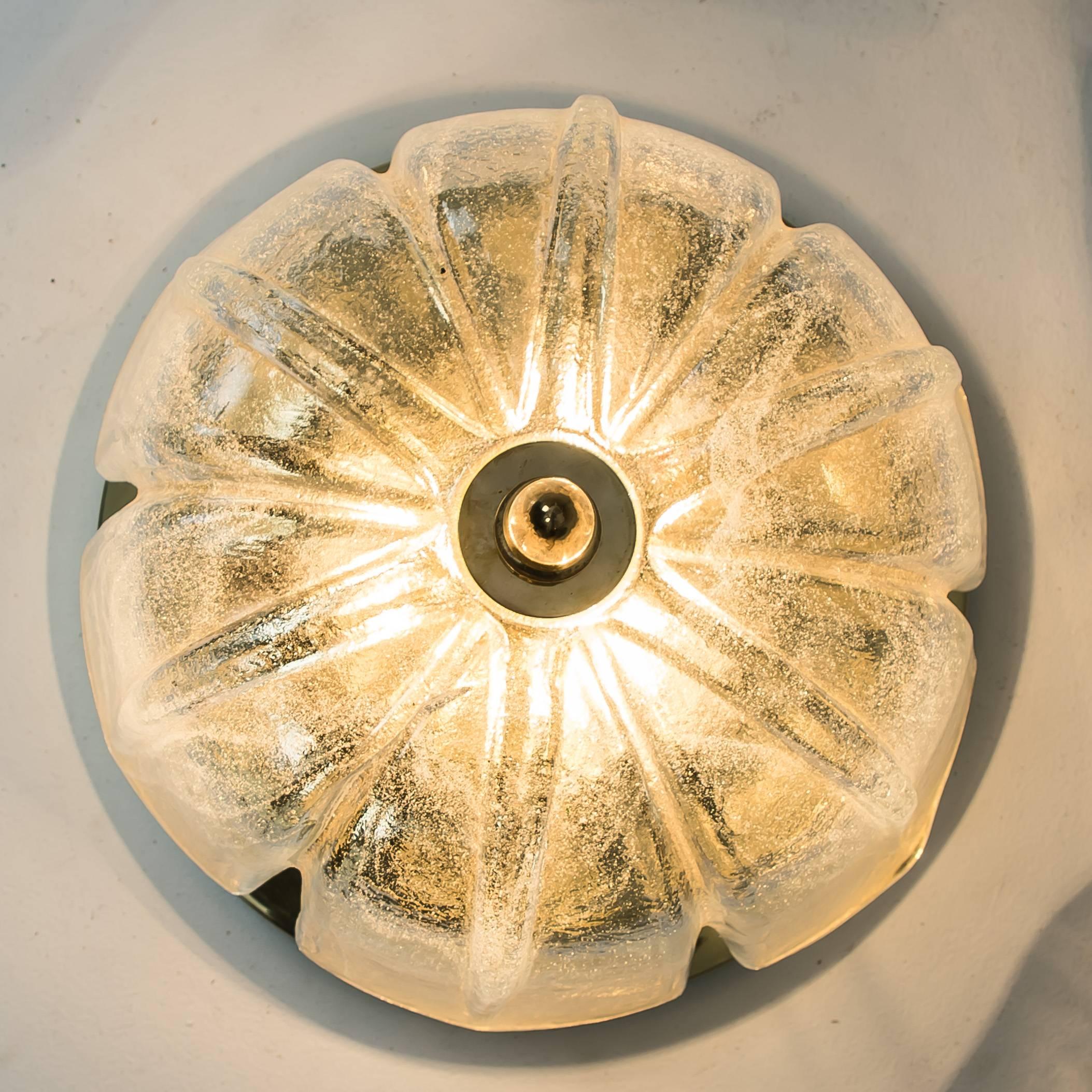 20th Century Large Set of Wall Lights/ Flushmounts Tulip Shaped by Limburg, 1970s
