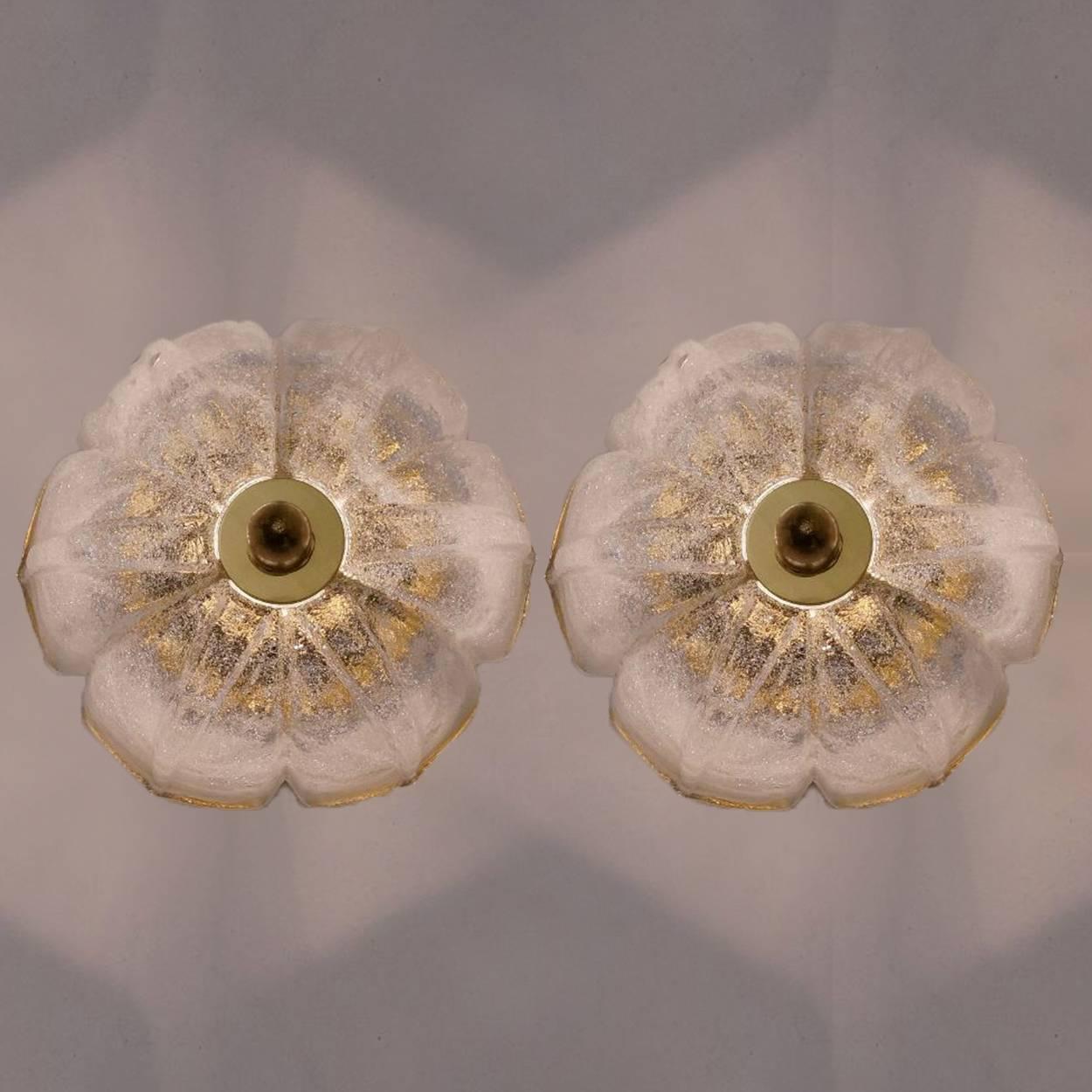Large Set of Wall Lights/ Flushmounts Tulip Shaped by Limburg, 1970s 2