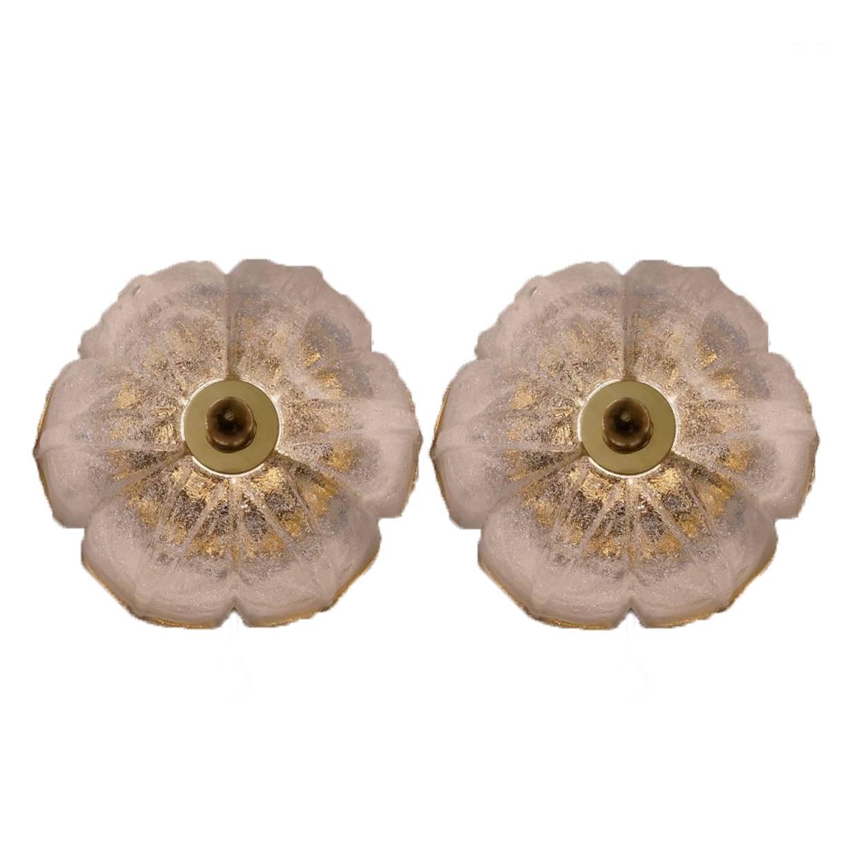 Large Set of Wall Lights/ Flushmounts Tulip Shaped by Limburg, 1970s 3