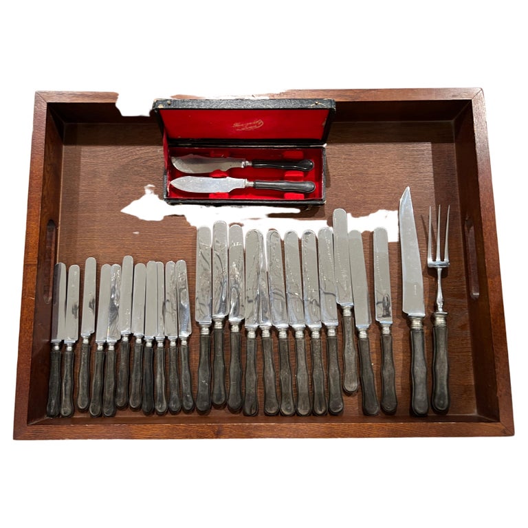 Large Set of Wood Handled Knives For Sale at 1stDibs