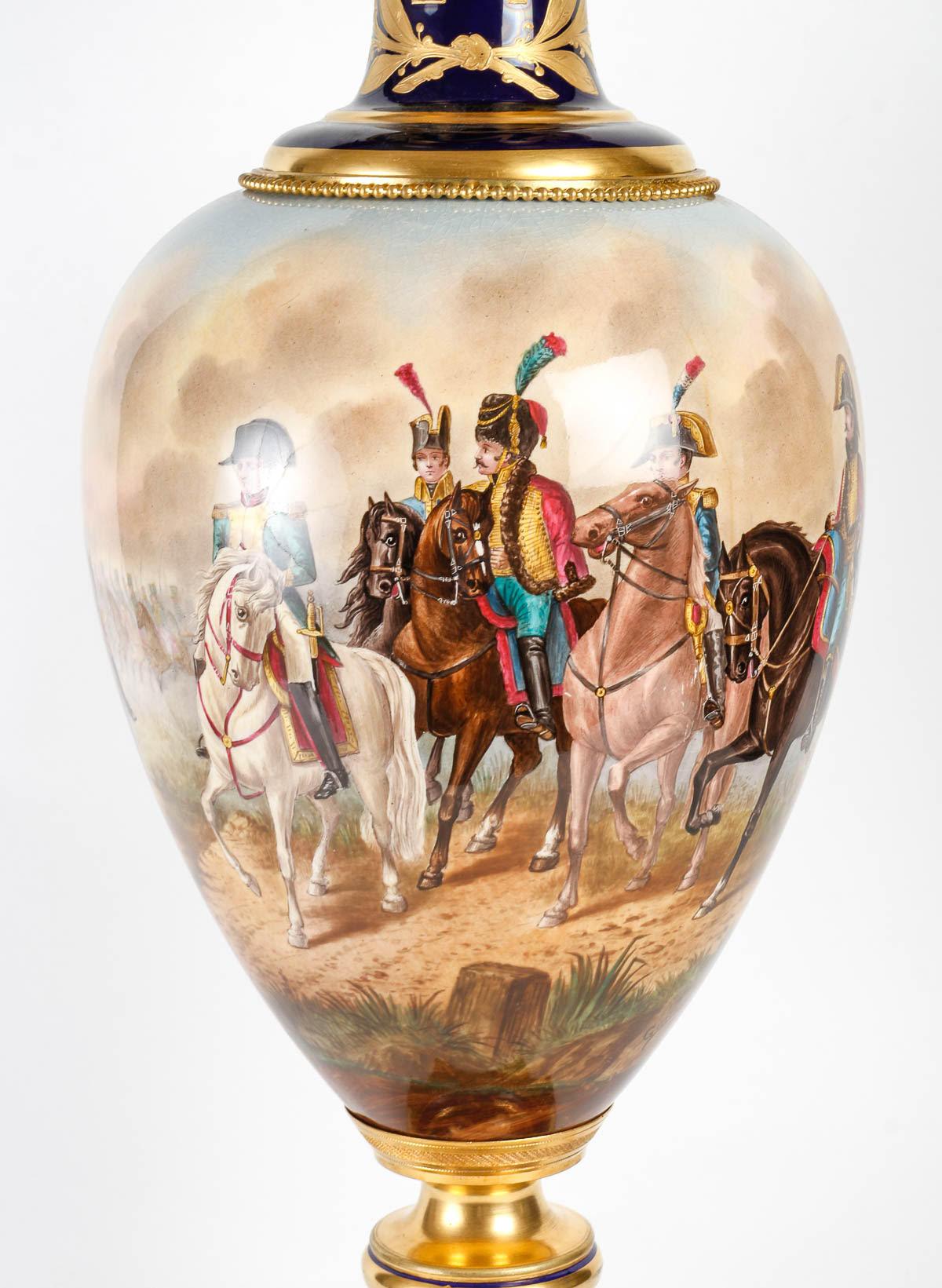 Large Sèvres Porcelain and Gilt Bronze Vase. For Sale 1