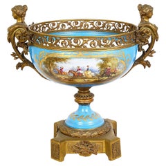 Antique Large Sevres style comport, circa 1880.