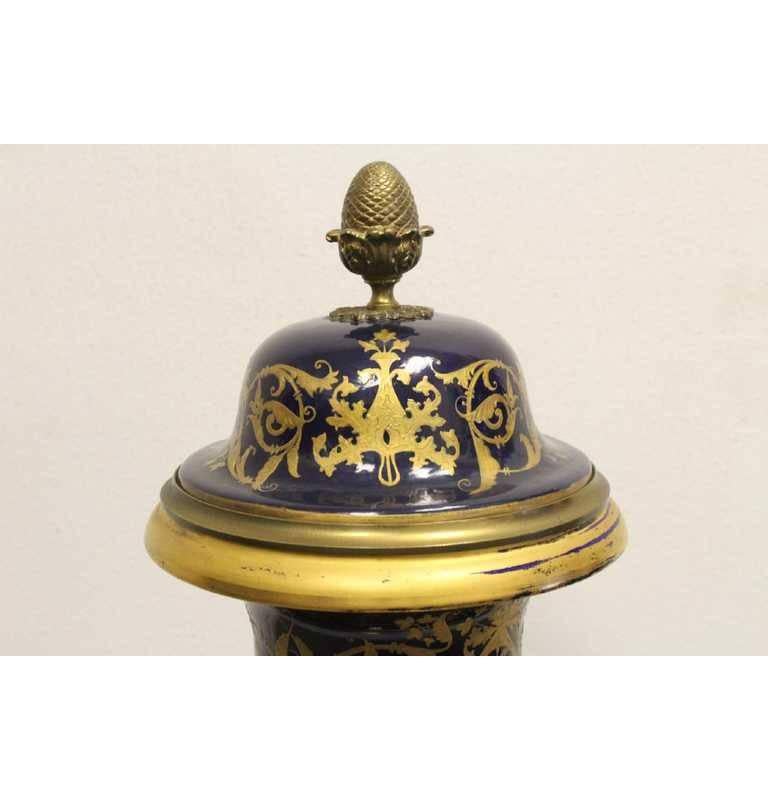 Large Sevres Style Covered Urn, 19th Century 4