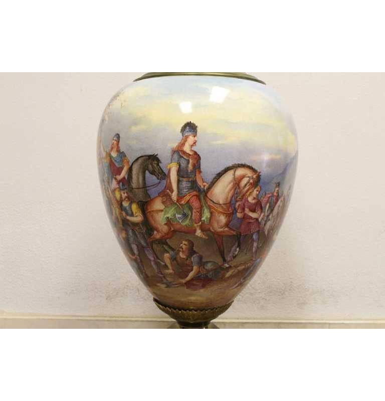Large Sevres Style Covered Urn, 19th Century In Good Condition In Cypress, CA