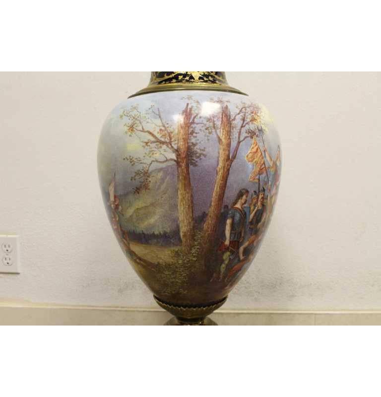 Large Sevres Style Covered Urn, 19th Century 2