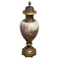 Large Sevres Style Covered Urn, 19th Century