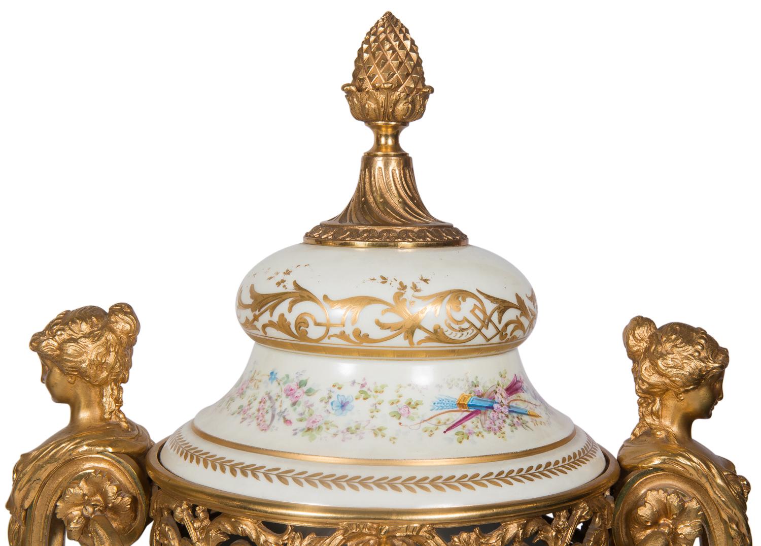 Large Sevres Style Garniture, 19th Century For Sale 5