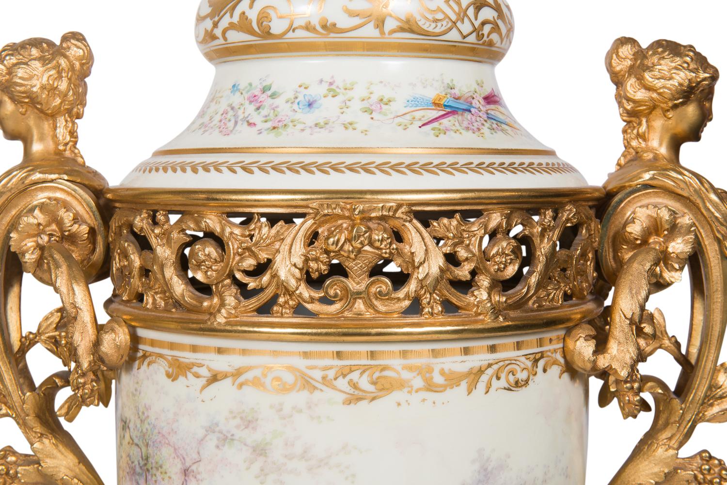 Large Sevres Style Garniture, 19th Century For Sale 3