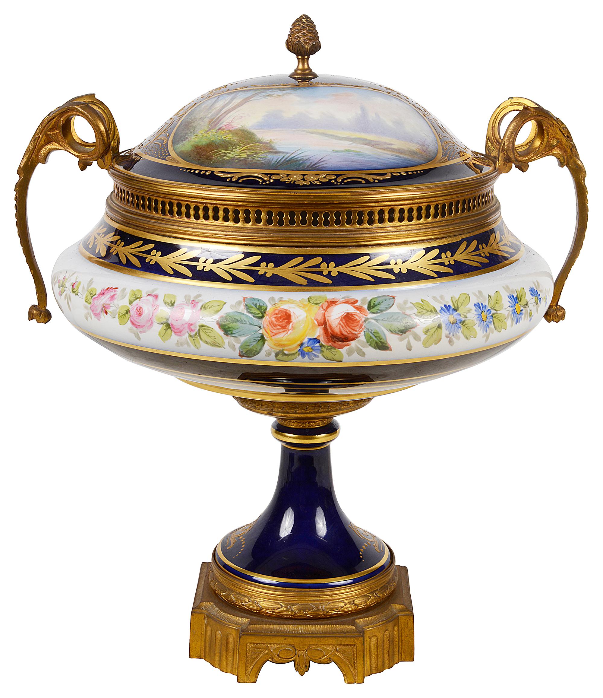 19th Century Large Sevres Style Lidded Comport, circa 1890 For Sale