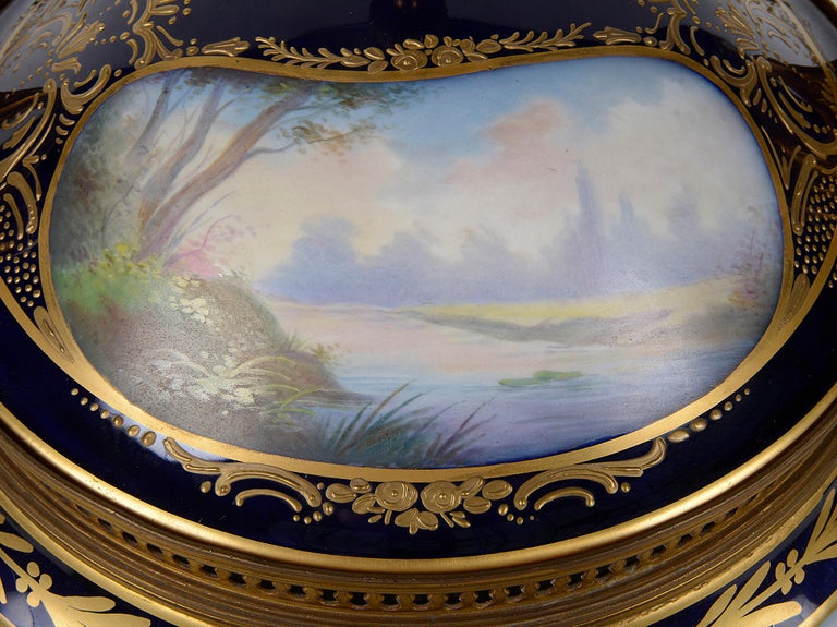 Porcelain Large Sevres Style Lidded Comport, circa 1890 For Sale