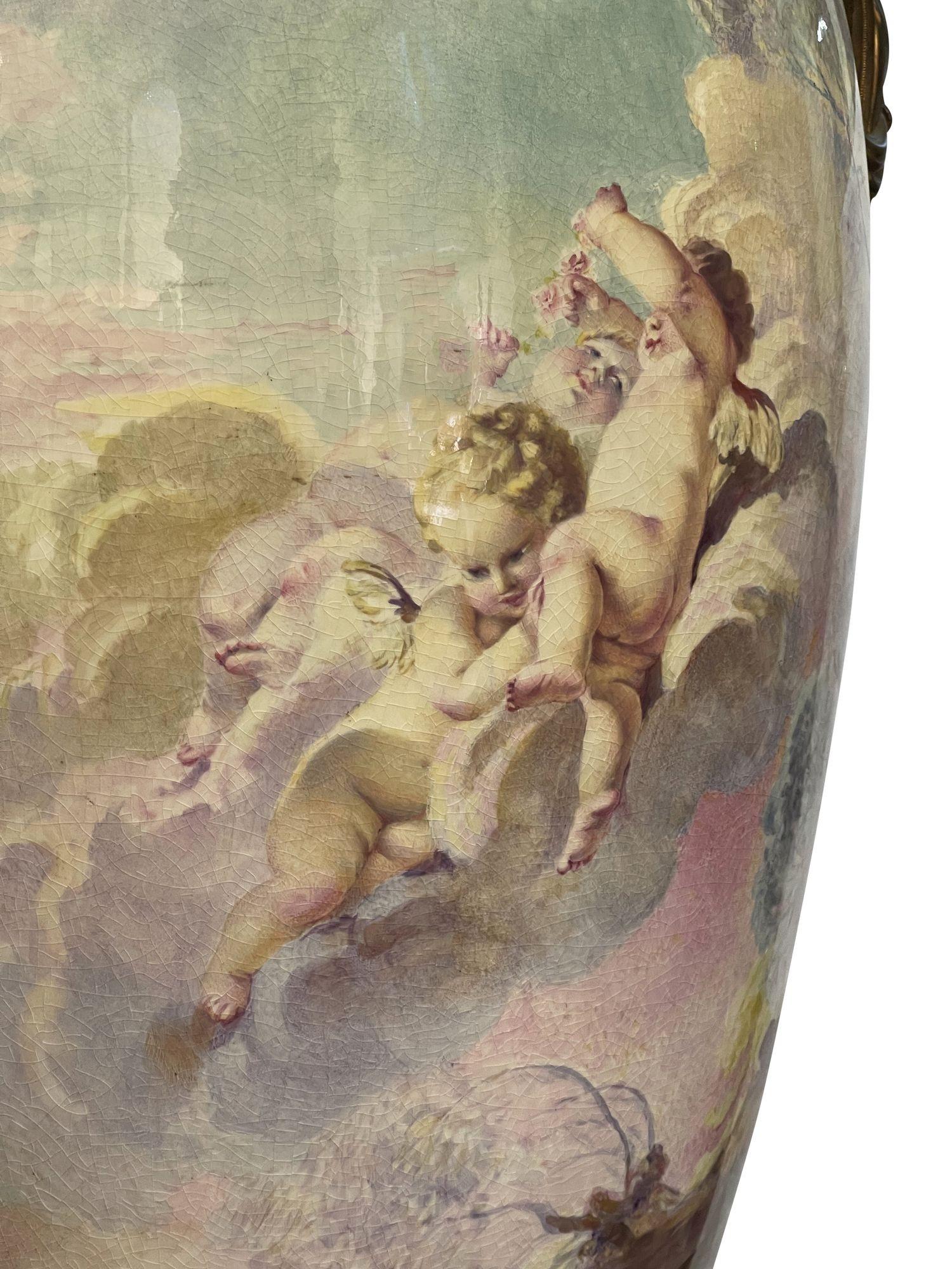 19th Century Large Sevres style lidded vase signed Morant For Sale