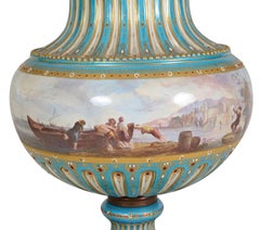Large Sevres style lidded Vase, circa 1880, 56cm