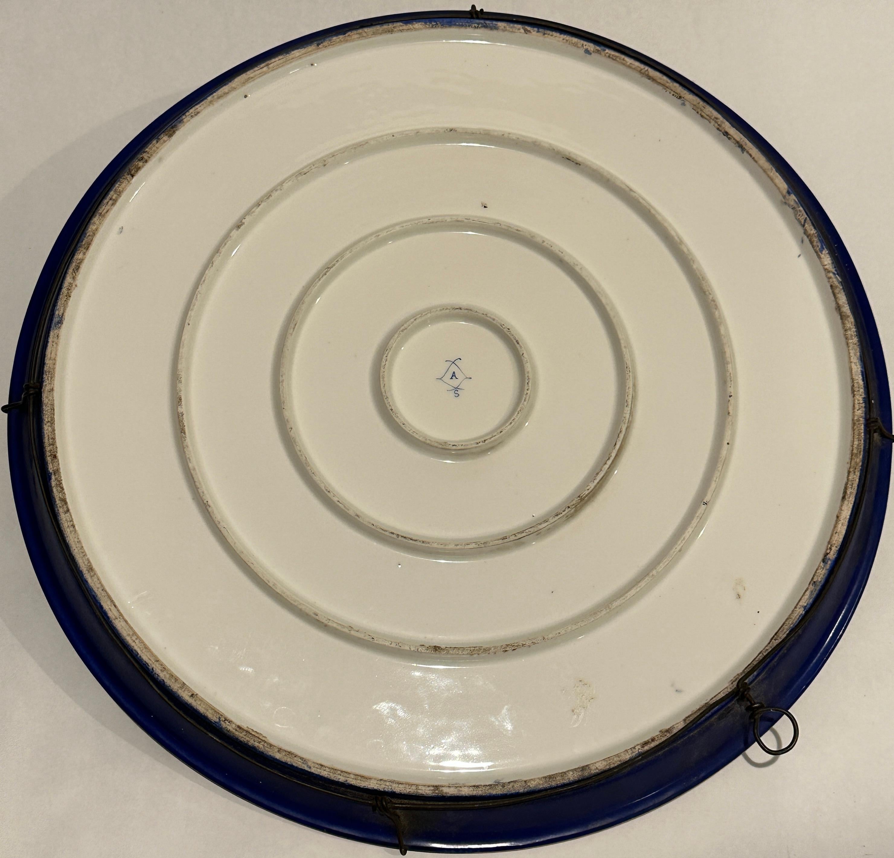 19th Century Large Sèvres-style Porcelain Charger For Sale