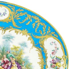 Large Sevres Style Porcelain Charger in the Louis XV Style