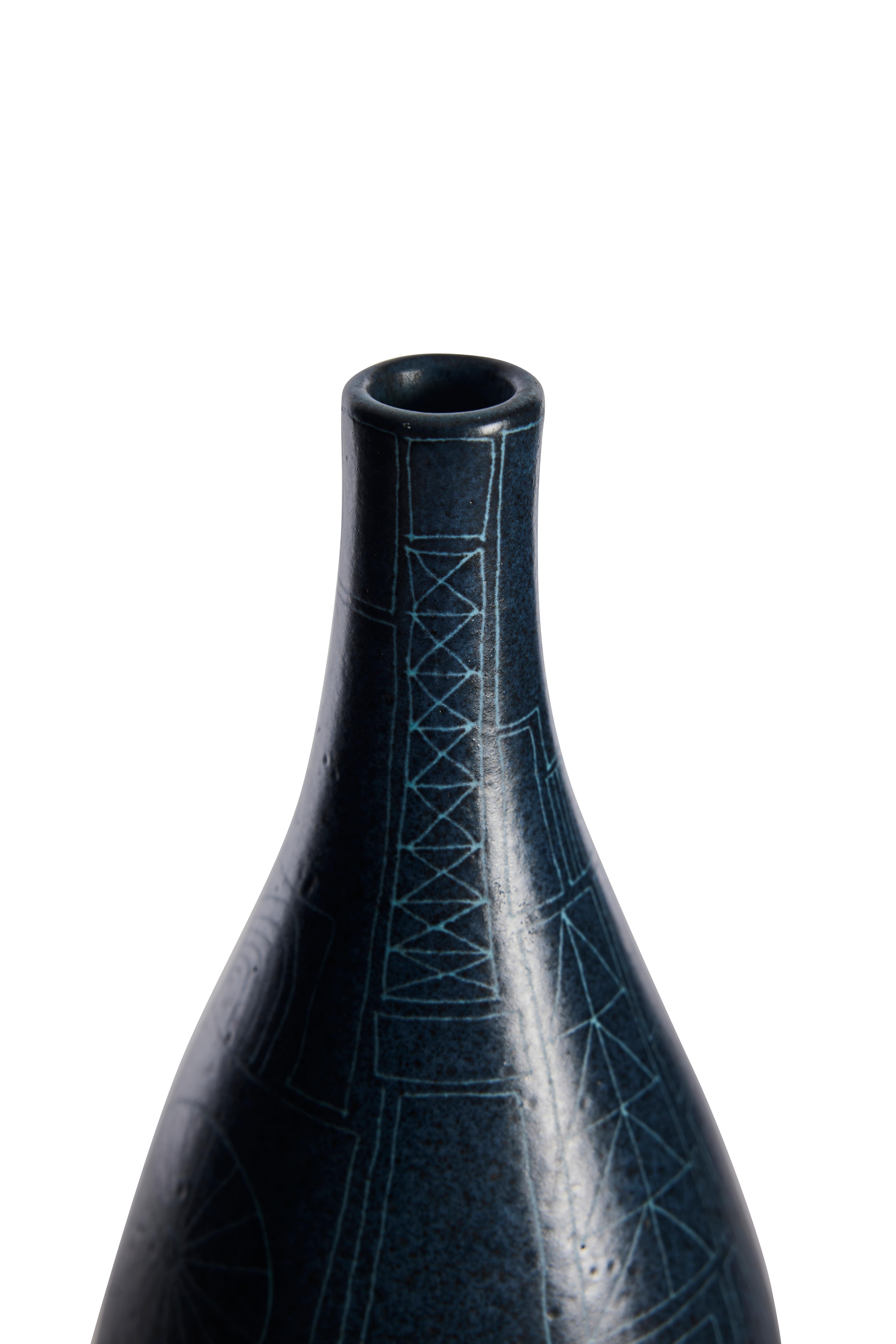 Mid-Century moderno Grande vaso a graffito di Ludwig Klopfer per Johann Lipp, Germania, anni '50 in vendita