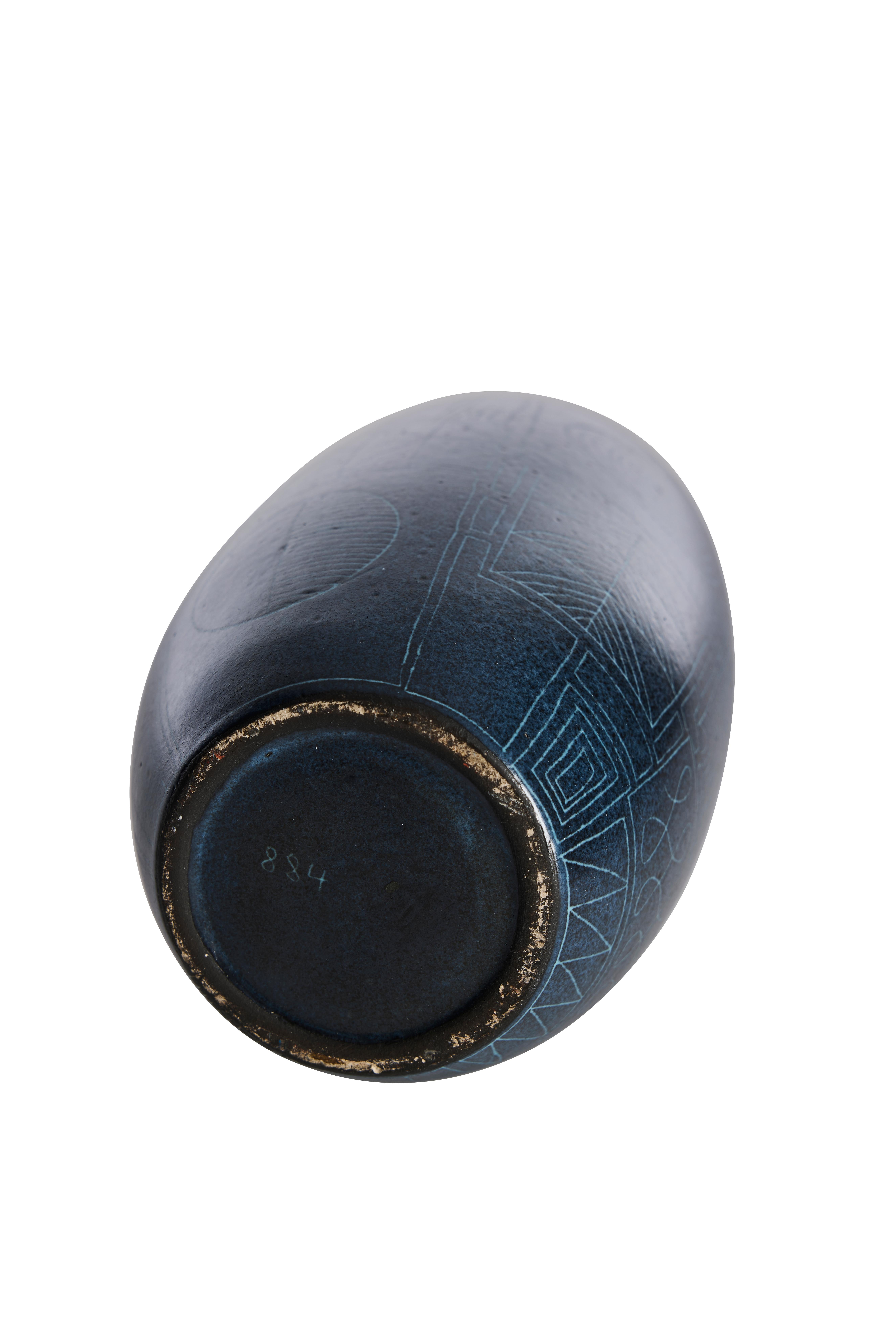 Tedesco Grande vaso a graffito di Ludwig Klopfer per Johann Lipp, Germania, anni '50 in vendita