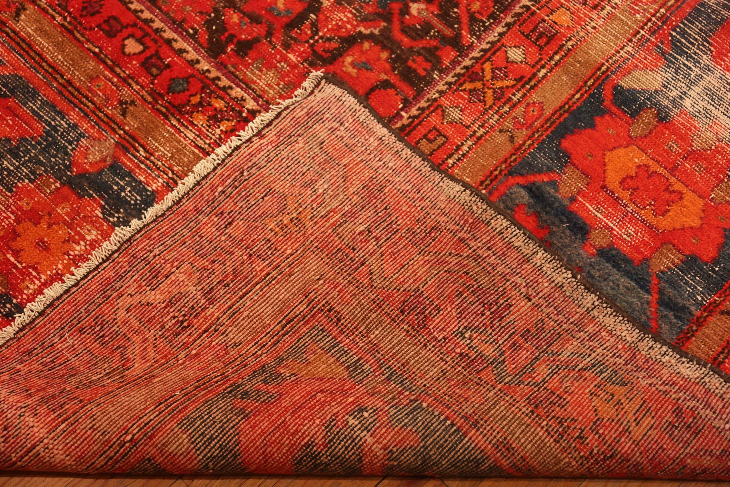 Hand-Knotted Shabby Chic Antique Persian Malayer Rug. Size: 12 ft 8 in x 19 ft 9 in For Sale