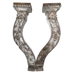 Used Pair of Large Shabby Chic Farm-House Corbels or Wall Sconces